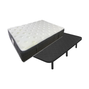 Pack Descanso: Colchón Muelle-Visco JUMBO + Base Tapizada + Almohada Viscoelástica - Imagen 1