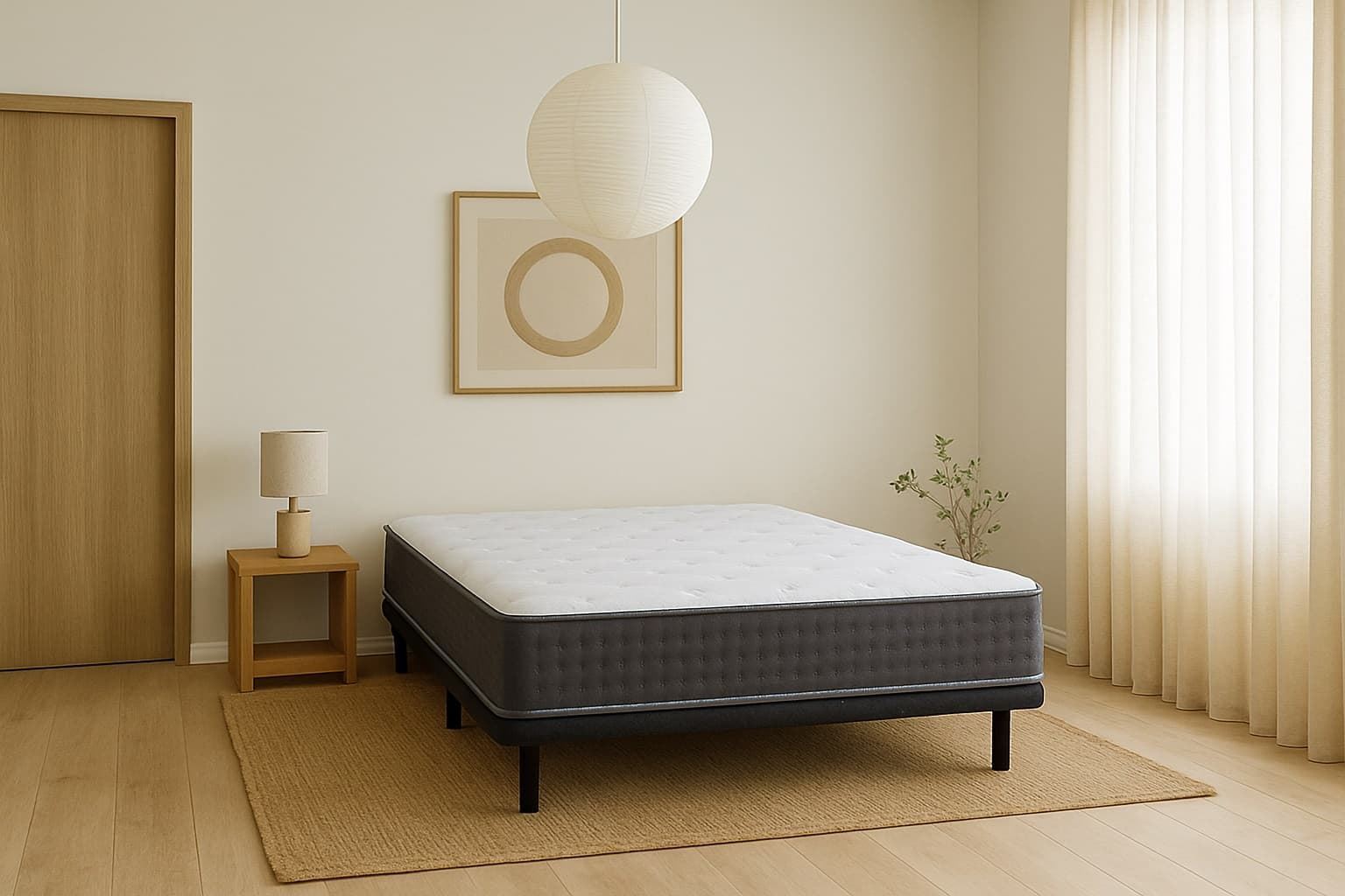 Pack Descanso: Colchón Muelle-Visco JUMBO + Base tapizada + Almohada Viscoelástica - Imagen 2