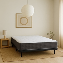 Pack Descanso: Colchón Muelle-Visco JUMBO + Base tapizada + Almohada Viscoelástica - Imagen 2