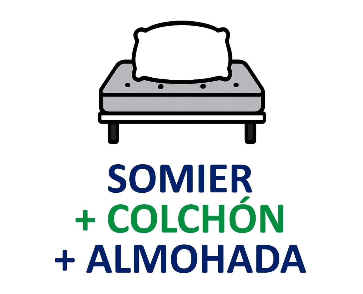Pack Descanso: Colchón Muelle-Visco JUMBO + Somier + Almohada Viscoelástica - Imagen 3