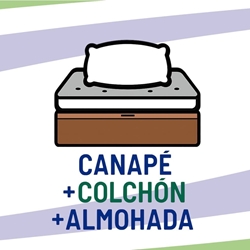 Pack Descanso: Colchón Muelle-Visco PREMIUM + Canapé abatible + Almohada Viscoelástica - Imagen 2